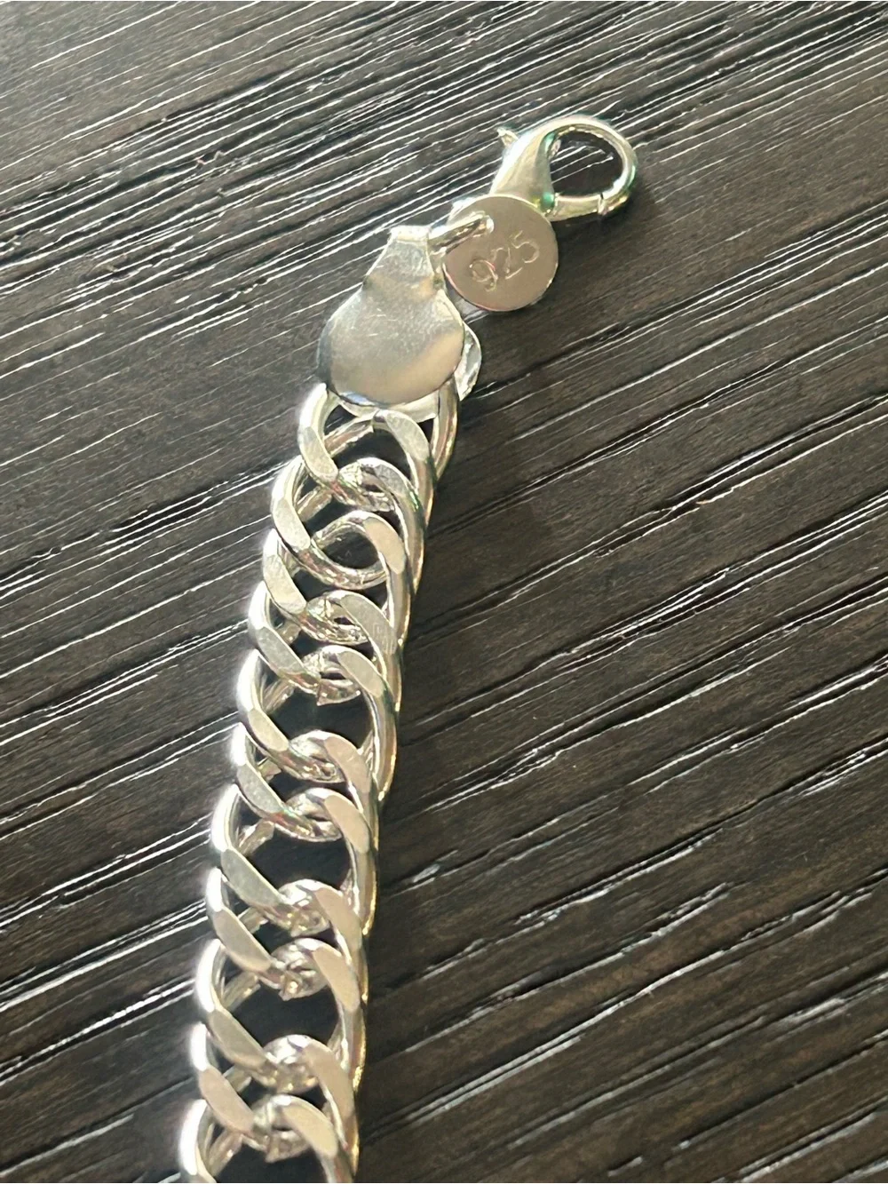 Polished Sterling Silver Cuban Link Bracelet - Men's Silver